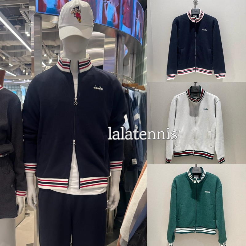Direct Shipping from Korea｜Diadora Tennis Sports Unisex Quick-Dry Fleece-Lined Zip-Up Sweatshirt｜Fall 2025