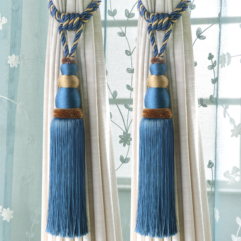 Modern minimalist curtains Curtains Strap Tied Rope Livingroom Creative Flow Sucurtains Hanging Ball Decorative Hooks Wall Hook Curtain Buttons