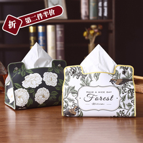 Tissue box hand-painted Nordic light luxury car rectangular drawer box living room coffee table home bathroom napkin box