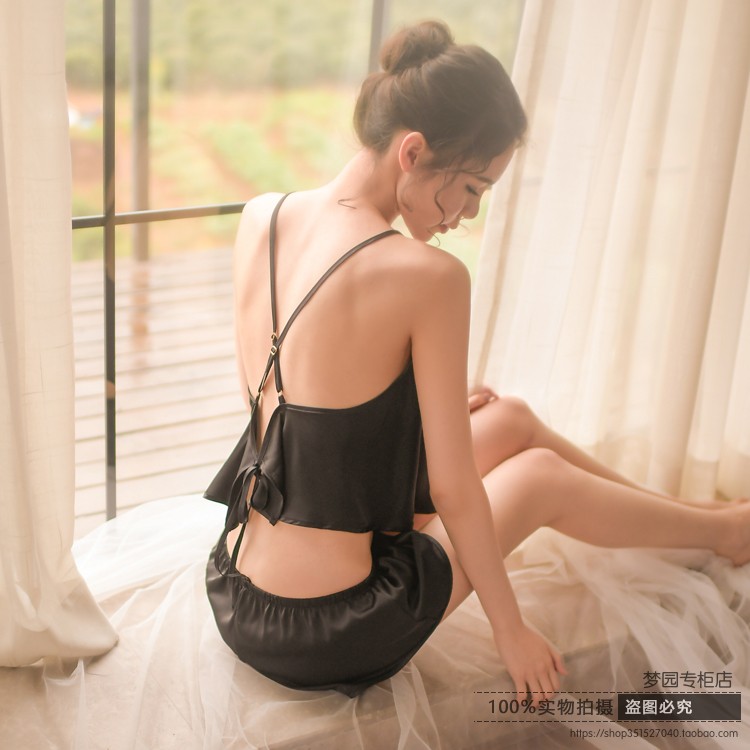 Tạp dề phụ nữ sexy người lớn thiết lập kích thước lớn cao cấp đồ lót sexy cám dỗ cổ điển băng lụa đồ ngủ mùa hè phù hợp với