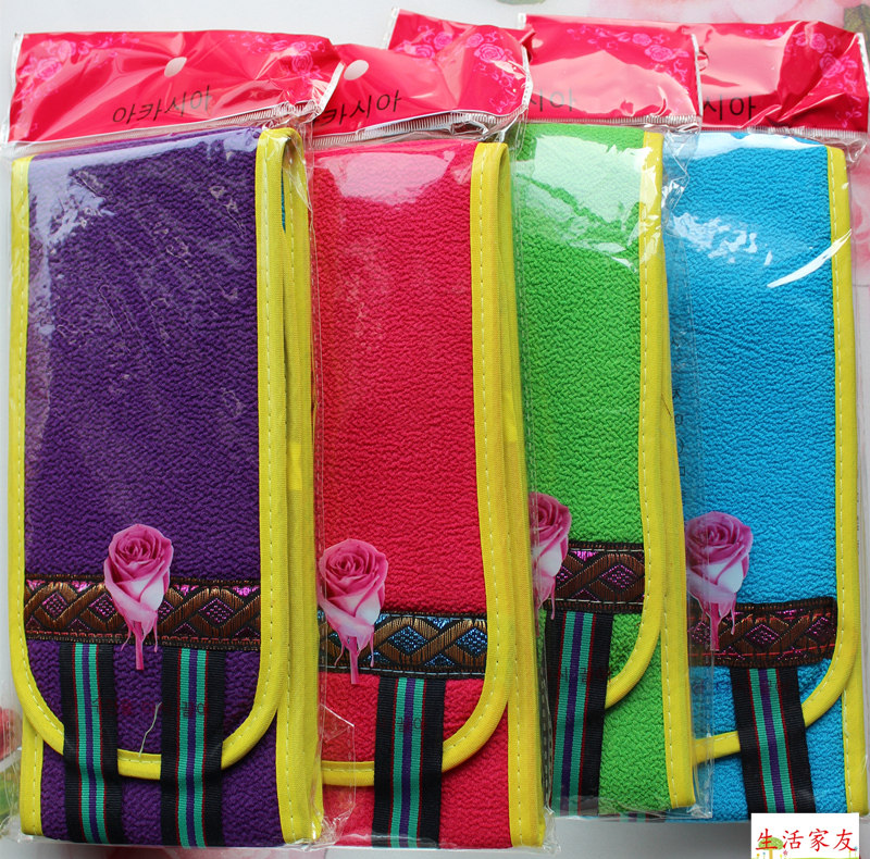 Korean fashion rubbing back towel strong rub mud pull back towel long strip tie wire melon bath towel