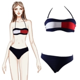 Спортивный военно-морской сексуальный раздельный модный купальник, европейский стиль