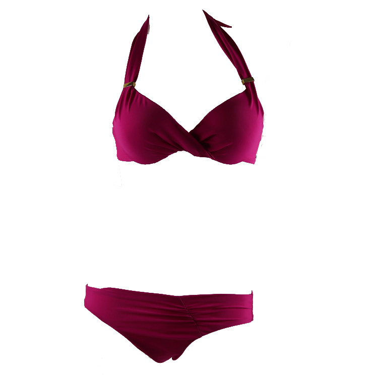 Mlorb small breasts European and American Wind Triangle bikini Sexy bikini Split Swimsuit Steel Too-poly Swimsuit Women-Taobao