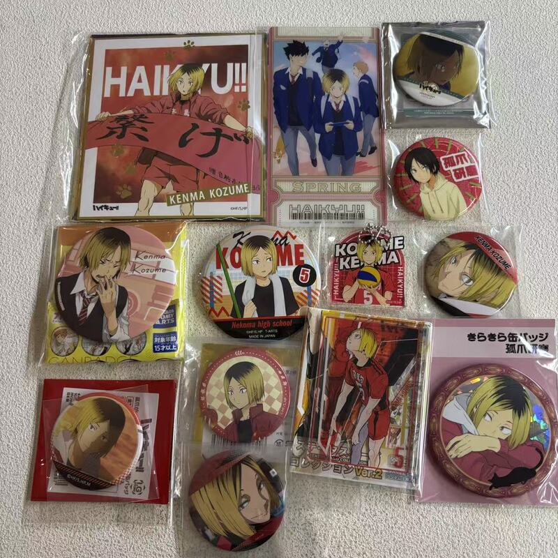 Volleyball Boys Rengoku Kenma Nishikigi Inori In-Stock Young Character Pool Bar Keychain Doll Famous Cat Badge Hinata