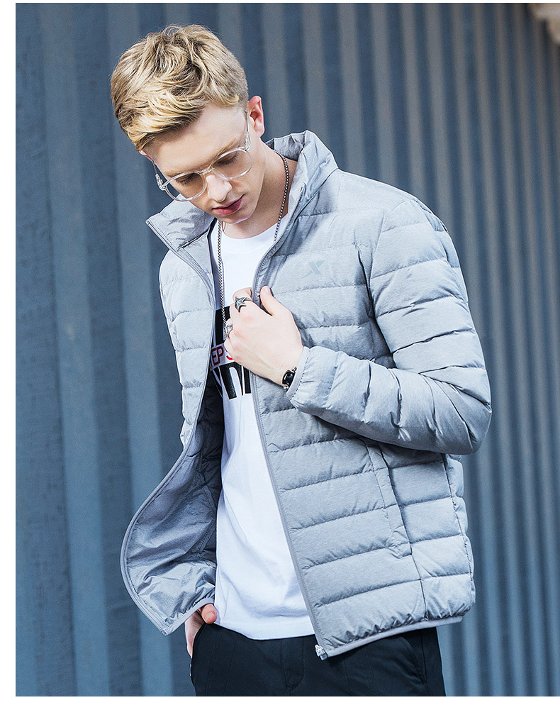 Áo khoác nam Xtep xuống mùa 2018 Mới thoải mái mỏng cổ áo ấm thể thao Casual Slim thời trang - Thể thao xuống áo khoác áo phao mùa đông