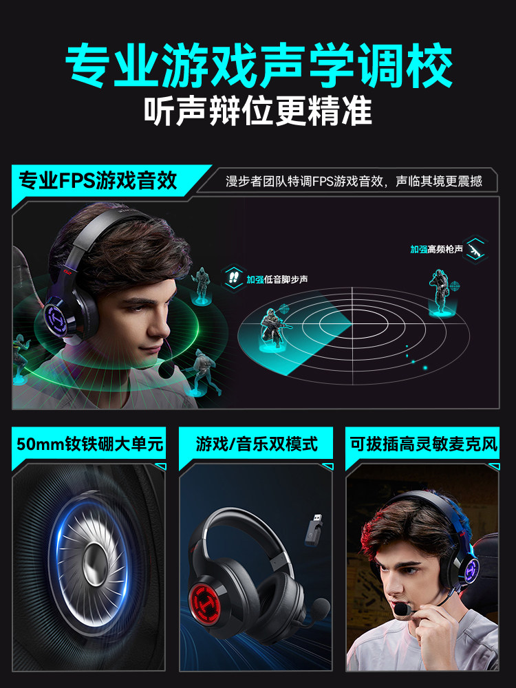 Edifier Delta Action Gaming Headset Over-Ear Bluetooth Computer Mobile Game Fps E-Sports G2 Wireless