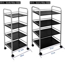 The second floor rack kitchen shelf can be pushed and pulled with pulley landing hot pot rack stainless steel microwave oven rack vegetables