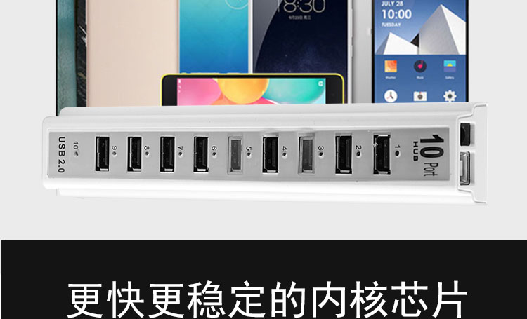 USB2.0 splitter trì hoãn mười máy tính 10 usb hub mở rộng HUB USB - USB Aaccessories quạt mini để bàn