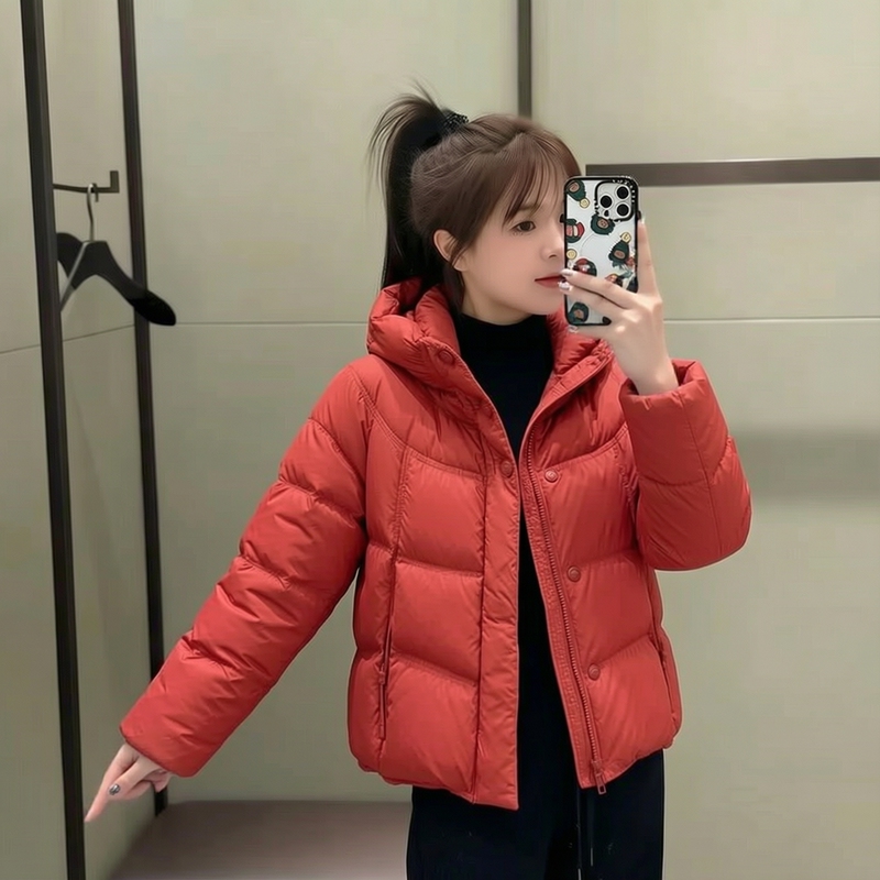 2026 Winter New Korean Style Hooded Short Puffer down Jacket for Women, Loose and Warm White Duck down Coat 2026 Winter New Korean Style Hooded Short Puffer down Jacket for Women, Loose and Warm White Duck down Coat