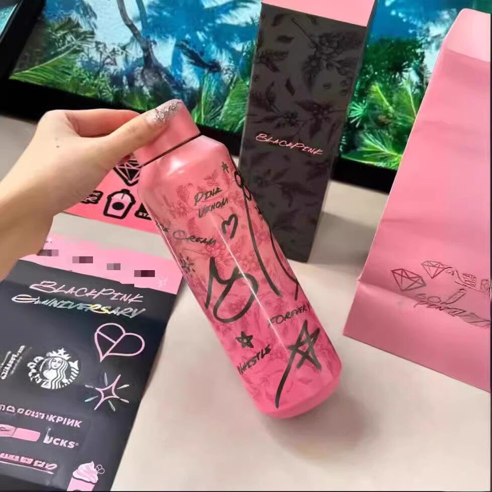 Starbucks x BLACKPINK Graffiti Thermos Cup, Black Pink Tumbler | eBay