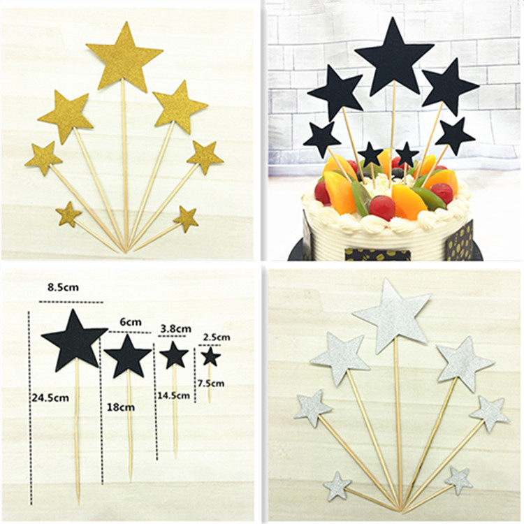 Birthday Cake New Party Glasses Packaging Black Star Wedding Dessert Baking Decoration plugin