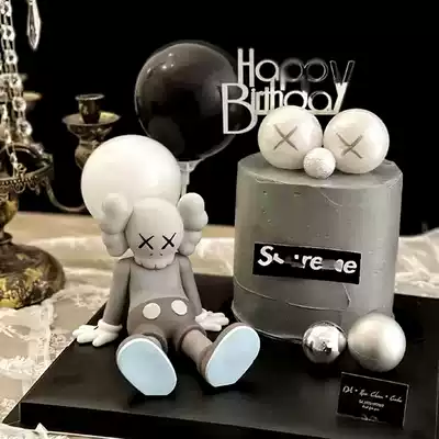 New Net Red birthday cake decoration decoration XX eye shake head doll cute Coss Sesame Street baking decoration