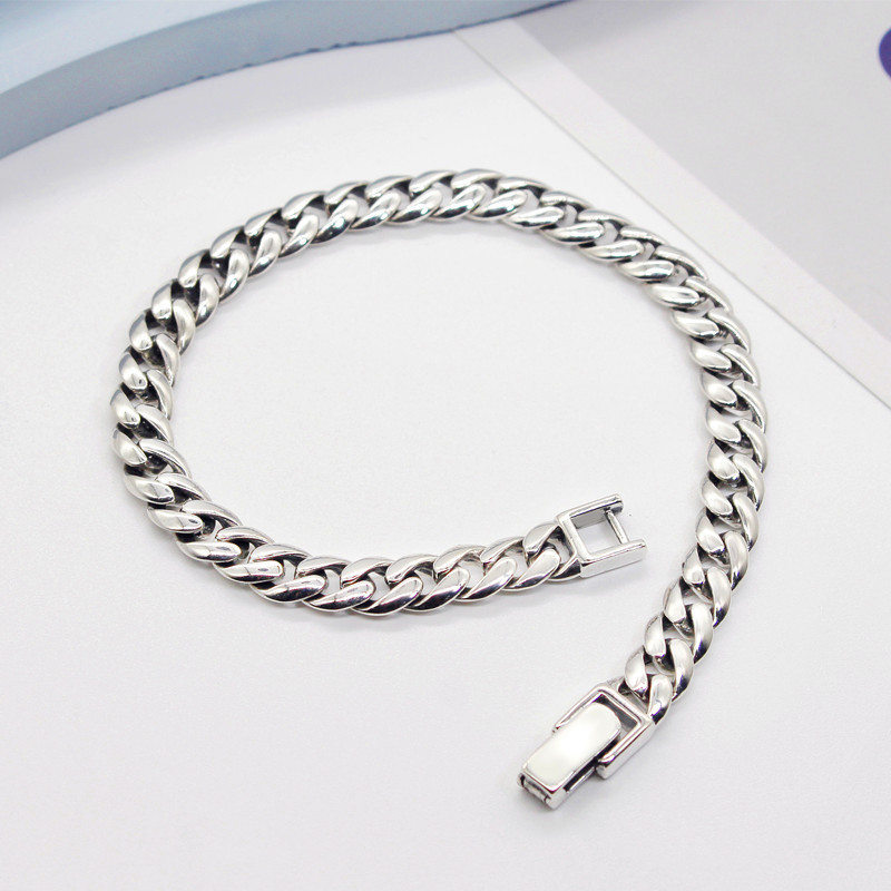 Snap-On Cuban Bracelet, High-End Men's and Women's Whip Chain, Couple Bracelet, Retro and Simple, Gift for Girlfriend Snap-On Cuban Bracelet, High-End Men's and Women's Whip Chain, Couple Bracelet, Retro and Simple, Gift for Girlfriend