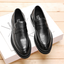 Brock carved business dress casual shoes summer leather pedal Korean trend British style small leather shoes men
