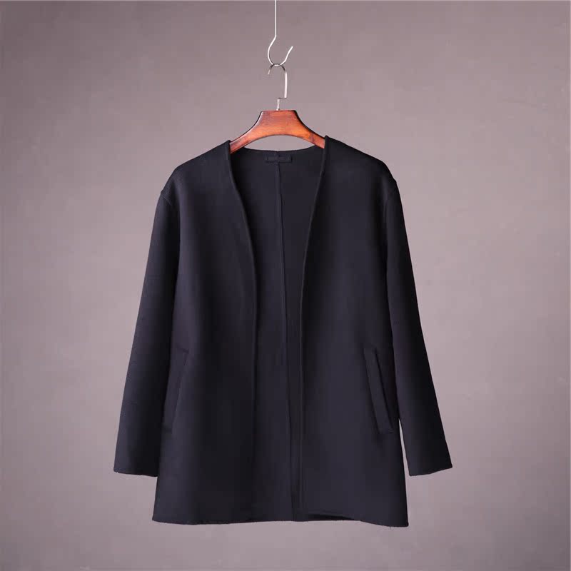 Mẫu nam handmade! Làm bằng tay! Mùa thu đông mới quần áo nam hai mặt pha trộn áo khoác len gió áo dạ nam hàn quốc