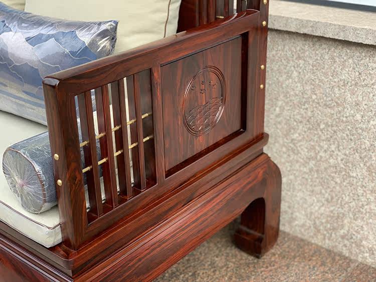 Махогани диван 马拉福品牌红木阔叶黄檀客厅新中式轻奢沙发组合印尼黑酸枝木厂家 Ma Lafu