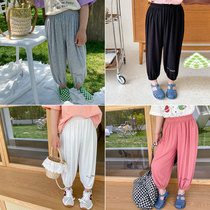 Comfortable and soft modal mosquito-proof pants boys and girls summer loose bloomers childrens baby home pants grandma pants