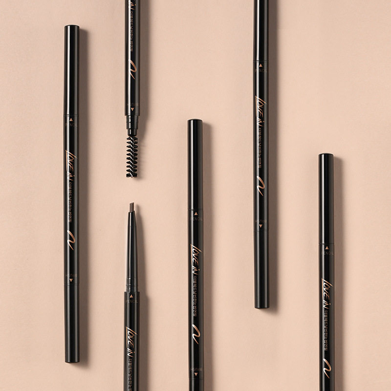 Love Love love in extremely fine brow Double head Automatic with brush waterproof not easy to faint beginners to draw eyebrows