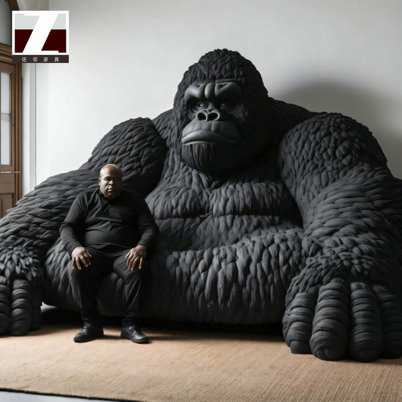 Designer Creative Internet Celebrity Gorilla Sofa House Sample Room Two-Dimensional Animal Shape Fiberglass Diamond Seat