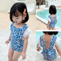 Childrens swimsuit Girls summer cute 2021 new Korean little princess one-piece girl baby swimsuit two-year-old