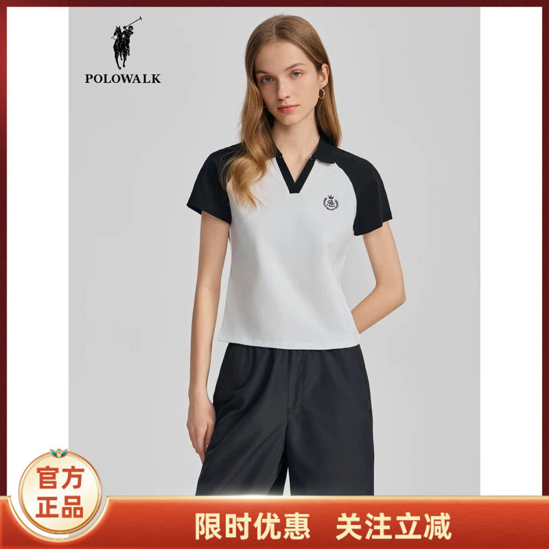 Polowalk Short-Sleeved Polo Shirt for Women 2026 Summer New Slimming T-Shirt for Petite Women, Fashionable and Versatile Top Polowalk Short-Sleeved Polo Shirt for Women 2026 Summer New Slimming T-Shirt for Petite Women, Fashionable and Versatile Top