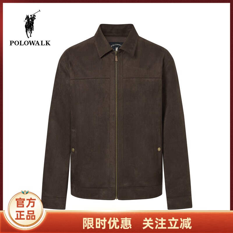 Polowalk Men's Leather Jacket 2026 Winter New Men's Retro Lapel Crisp Casual Leather Jacket Polowalk Men's Leather Jacket 2026 Winter New Men's Retro Lapel Crisp Casual Leather Jacket