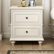 American bedside table Solid wood European style locker Simple modern bedroom White mini bedside cabinet Small cabinet