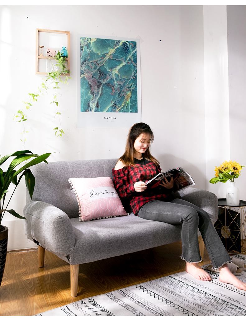 Beanbag simple girl căn hộ nhỏ phòng ngủ giường đơn sofa đôi mô hình dual-mạng nhỏ dễ thương màu đỏ - Ghế sô pha sofa phòng ngủ