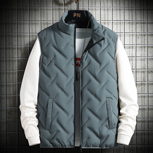 Мужской демисезонный жилет, осенняя спортивная куртка с пухом, увеличенная толщина
