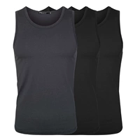 Модальный жилет-черный+черный+глубокий серый