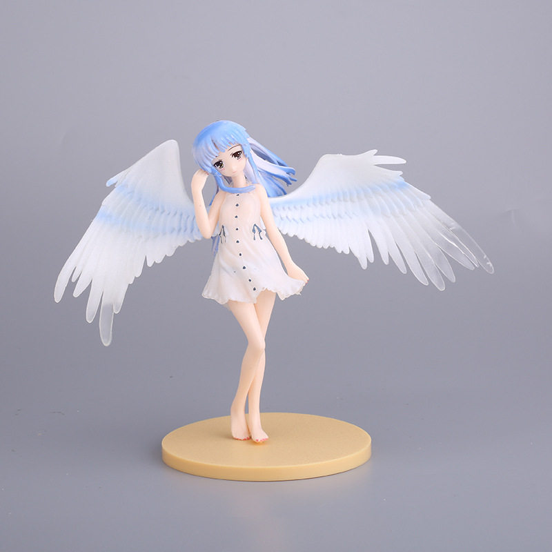 Blue Angel Lihua played the white dress girl angel beautiful cake decoration romantic girl baking dessert