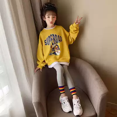 Girls' autumn suit 2021 new spring and autumn children Korean version of foreign style Net red clothes two-piece Children's set tide