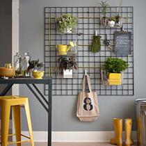 Wrought iron fence shelf Iron wire photo net multi-function hanging clothes hole thickened grid iron mesh plaid decoration