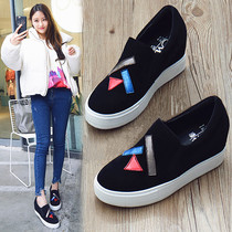 Slope heel womens shoes single shoes 2018 breathable increased comfortable spring and Autumn season lazy versatile soft shoes womens fashion womens shoes