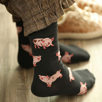 Japanese style Harajuku cartoon dog funny socks ladies feet