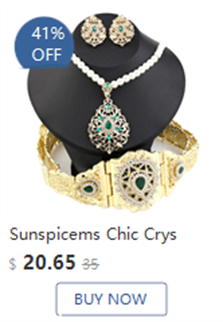 Комбинируемый комплект sunspicems gold color moroccan bride jewelry sets for women OTHER