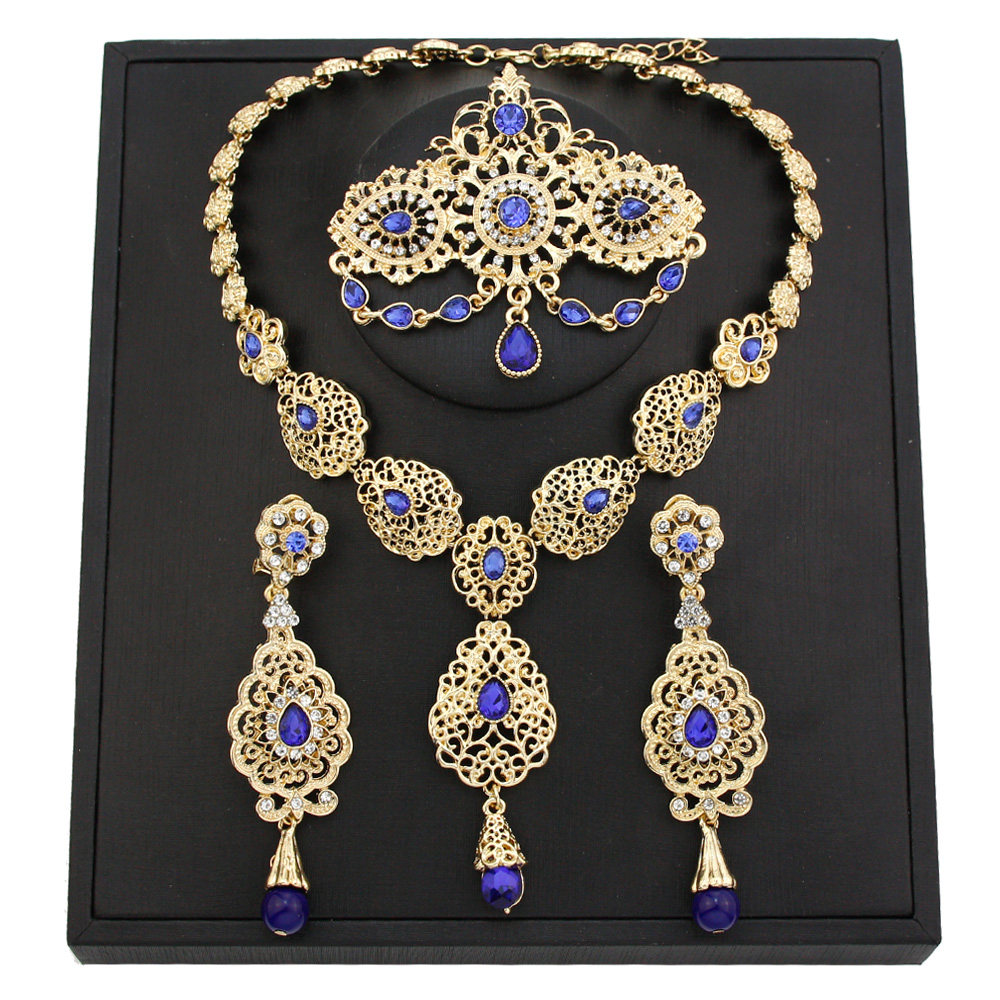 Комбинируемый комплект sunspicems gold color moroccan bride jewelry sets for women OTHER