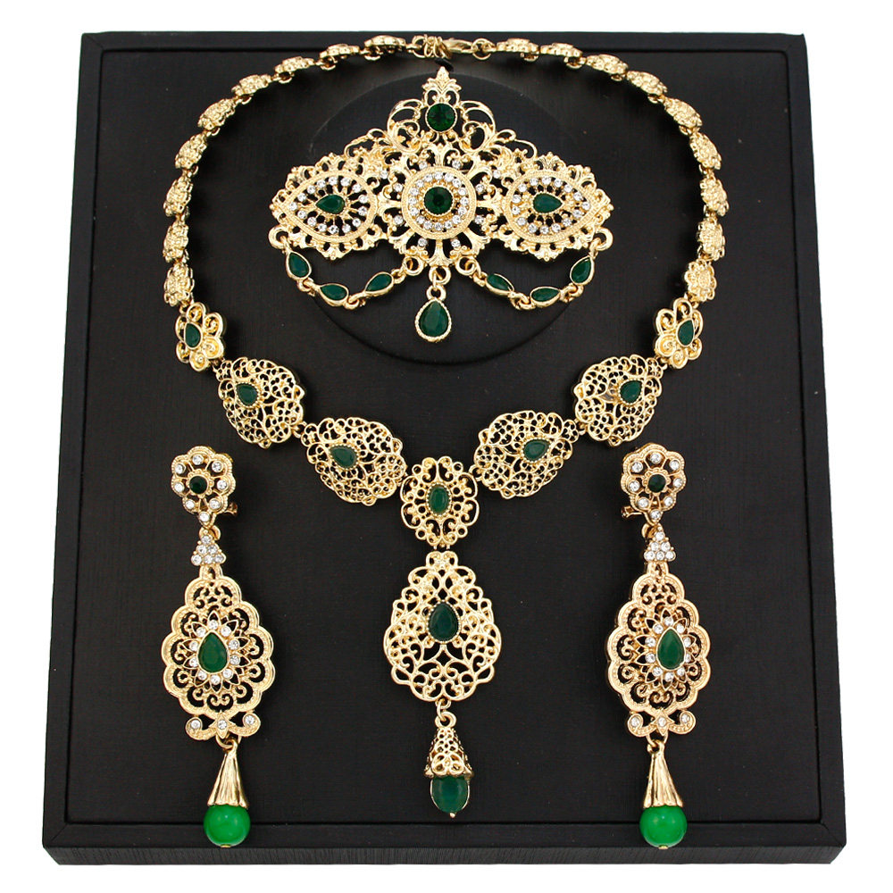 Комбинируемый комплект sunspicems gold color moroccan bride jewelry sets for women OTHER