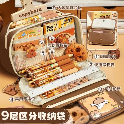 Ручка, вместительный и большой пенал для женщин, милая высококачественная брендовая сумка-органайзер для школьников, универсальная небольшая сумка, для средней школы, новая коллекция