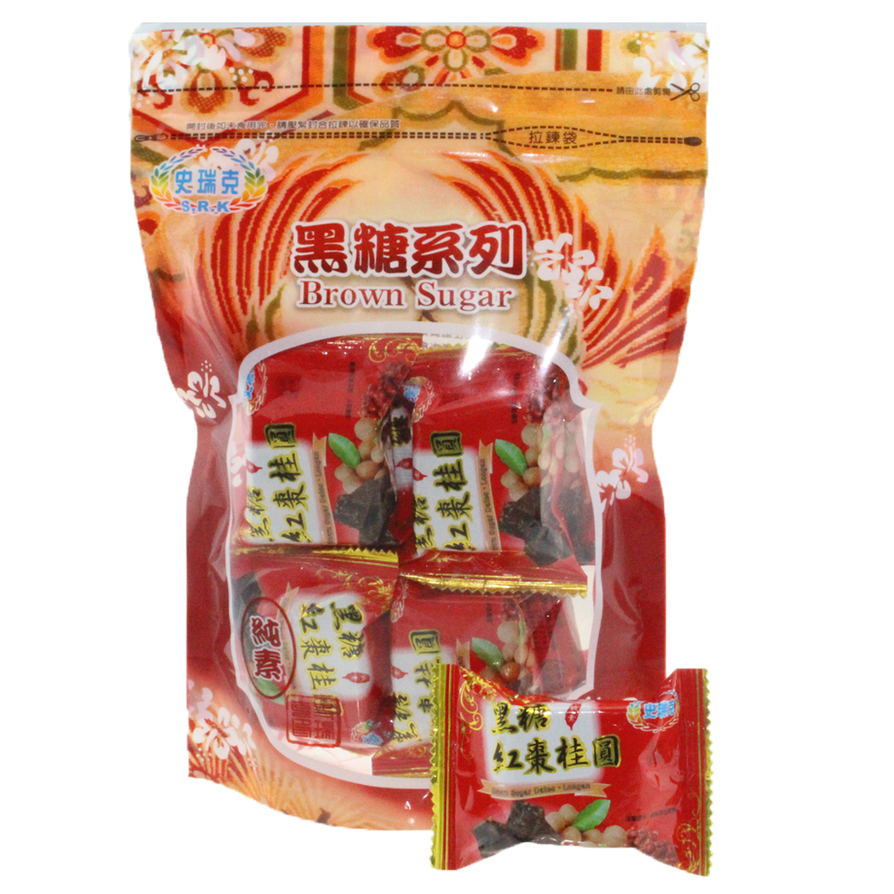 Taiwan imports Shrek longan red date black sugar tea brown sugar block moon tea physiological period sugar paste 8 pack