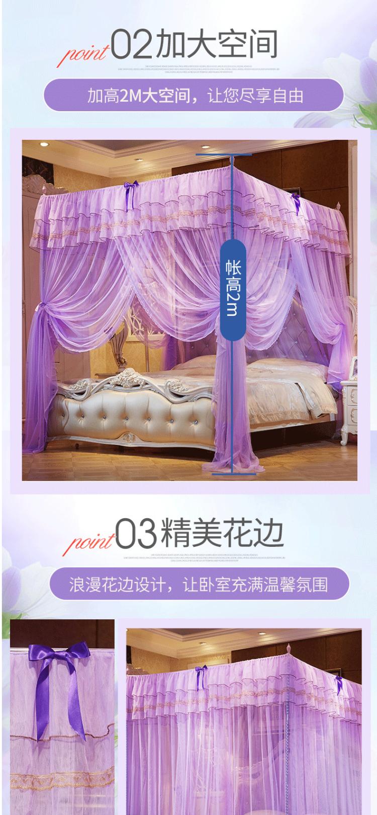 Cửa lưới chống muỗi ba cửa mở 1,5m1,8m ba cửa mở hai giường vuông trên cùng - Lưới chống muỗi mẫu màn ngủ đẹp