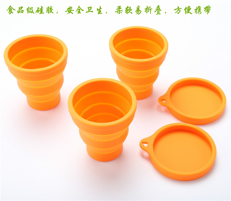 Silicone Folding Cup Travel Mini Có thể thu vào Cup Cup Cup Cup Cup nén Cup thể thao ngoài trời bình đựng nước giữ nhiệt