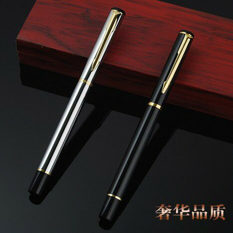 Classic business metal signature pen, black matte neutral water pen, advertising gift pen, lettering pen, custom log