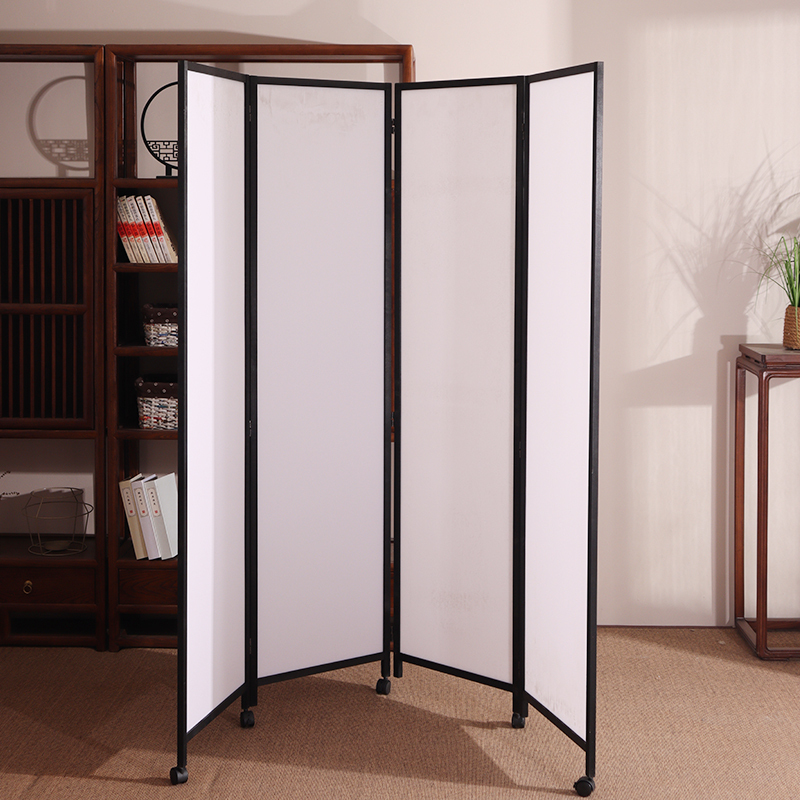 Simple Folding Screen Partition for Home Use in Living Room, Bedroom, Office, Entryway, with Wheels