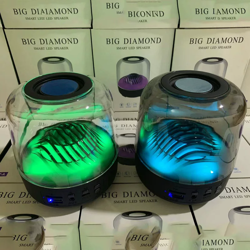 Colorful bluetooth speaker Manha mini audio card computer colored lights car 3D surround subwoofer