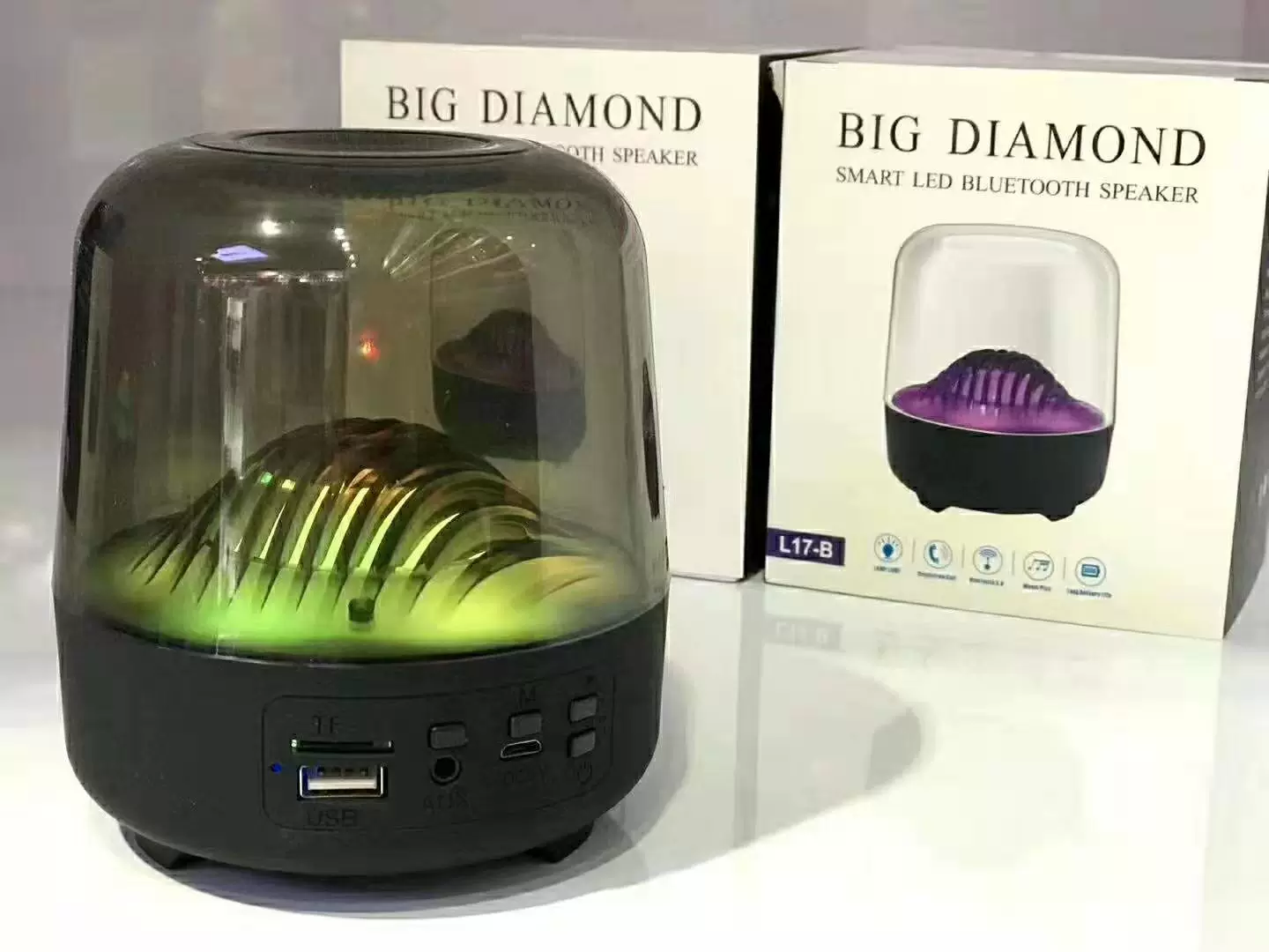Colorful bluetooth speaker Manha mini audio card computer colored lights car 3D surround subwoofer