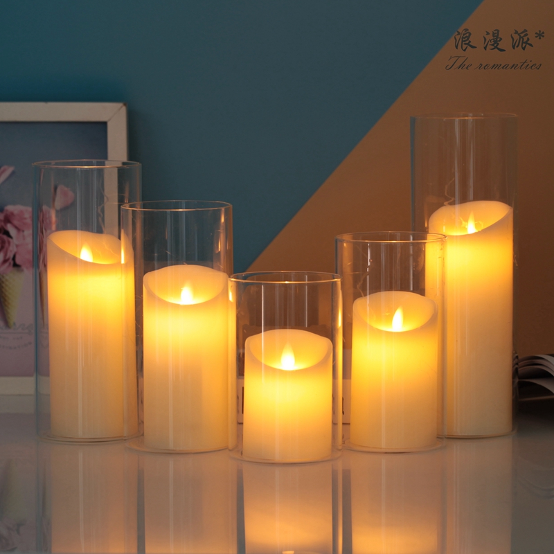 Romantic electronic candle glass cover road lead wedding wedding stage decoration decoration