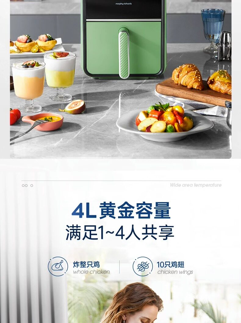 MORPHY RICHARDS аэрофритюрница для дома новая модель с паровой обжаркой большой емкости многофункциональная компактная с обзорным окном