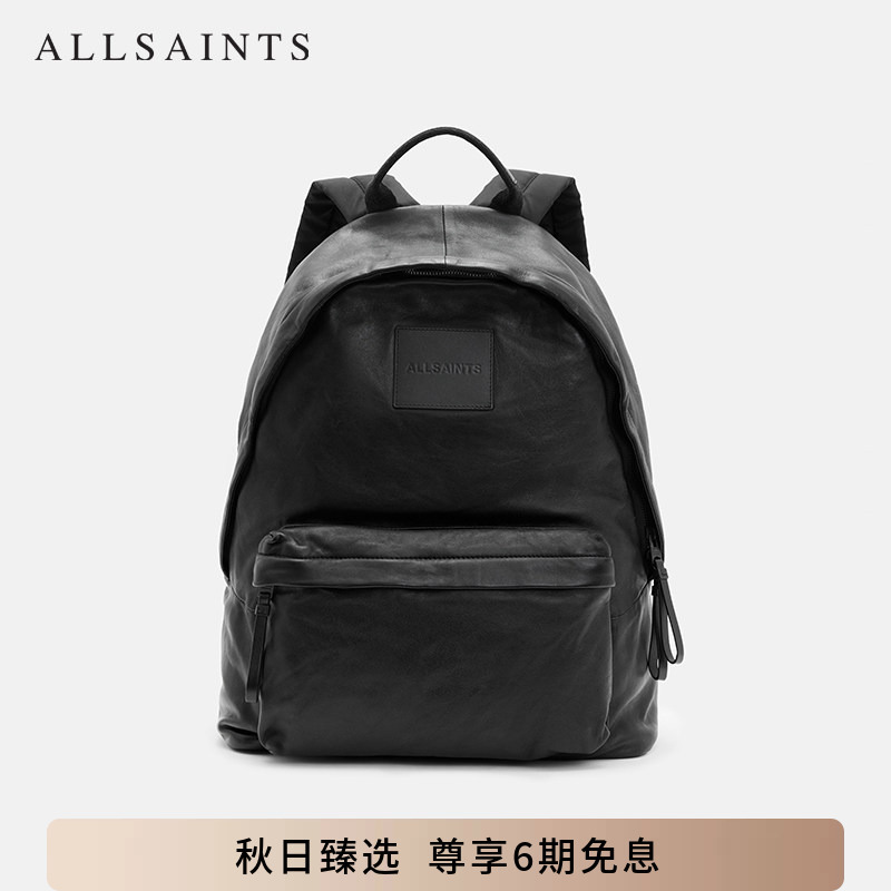Allsaints Men's Sheep Leather Backpack, Trendy and Practical Computer Bag, Large Capacity Bag, Spring and Autumn Style