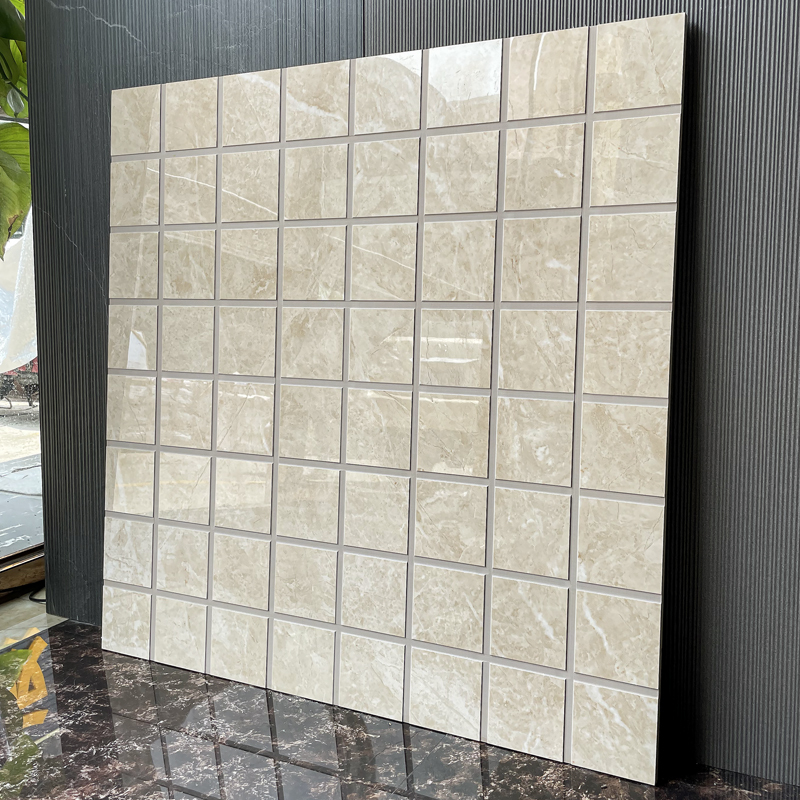 Bathroom Shower Room Floor Stone 800X800 Warm Yellow Non-Slip Floor Tiles Full-Body Marble Tiles with Grooves